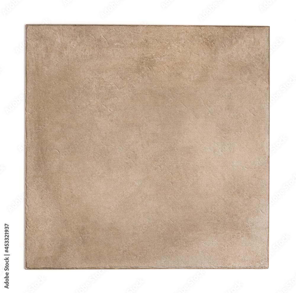 Simple beige square tile, isolated