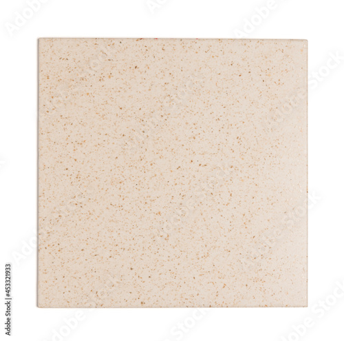 Simple beige square tile, isolated