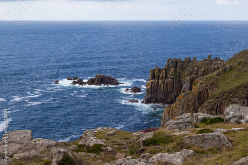 Coast at Land's End, England's most westerly point on the Penwith Peninsula on the Cornish coast, United Kingdom.