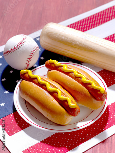 Photography Hotdogs and baseball