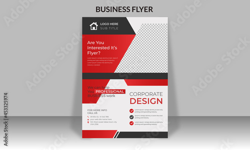 Corporate business flyer design and digital marketing agency brochure cover template with photo Free Vector