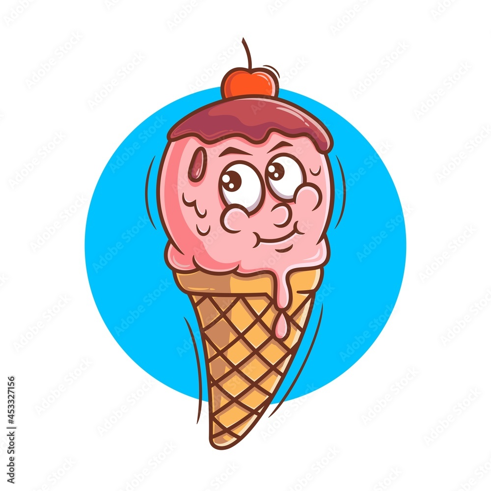 cute hand drawn ice cream cartoon vector illustration cute hand drawn ice cream cartoon vector illustration