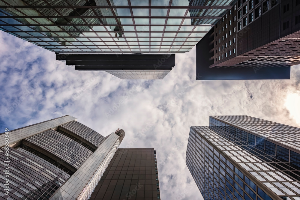 Obraz premium The business district in Frankfurt, Germany