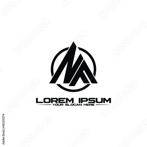 Letter NF triangle logo design vector
