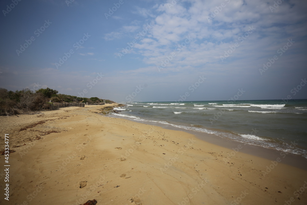 deserted beach and sea, southern Italy, Apulia travel