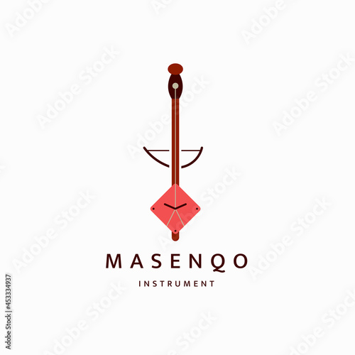 ethiopian traditional musical instruments logo icon design template flat vector