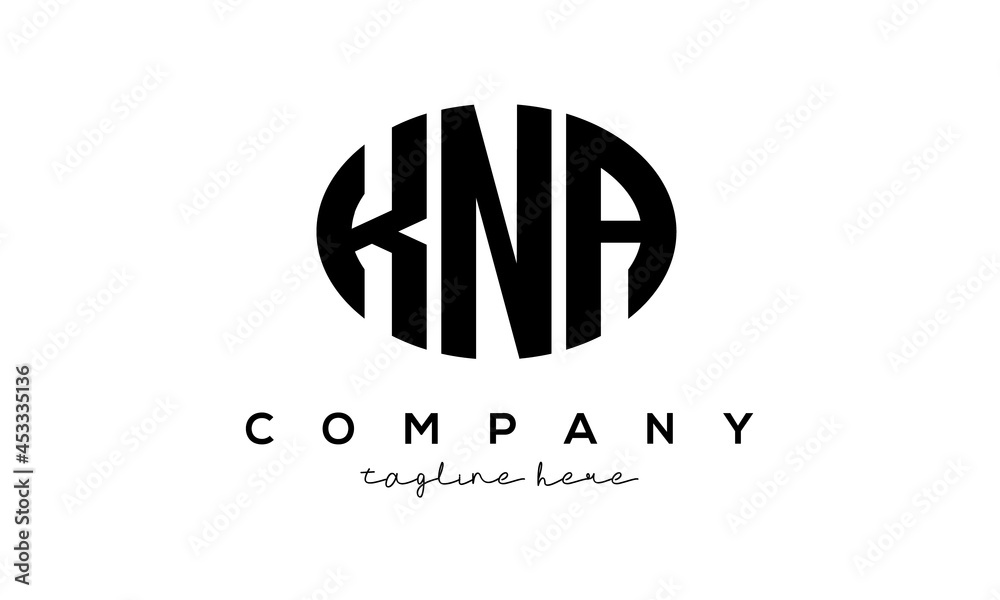 KNA three Letters creative circle logo design KNA three Letters creative circle logo design