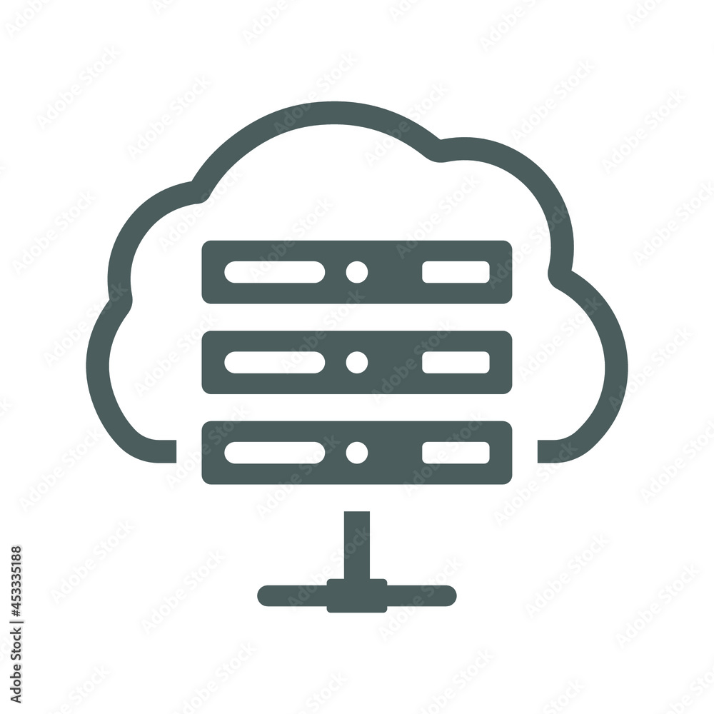 Cloud, computing, server icon. gray vector graphics.