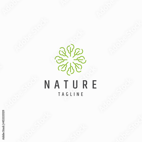 Fototapeta Naklejka Na Ścianę i Meble -  Abstract nature tree leaf logo icon design template flat vector