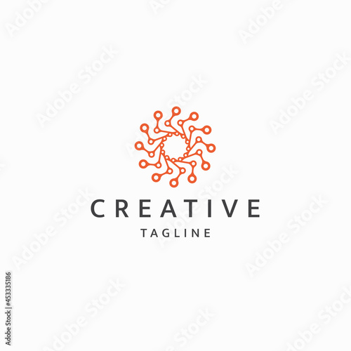 Abstract Technology logo icon design  template flat vector