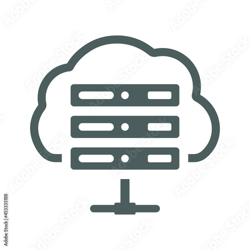 Cloud, computing, server icon. gray vector graphics.