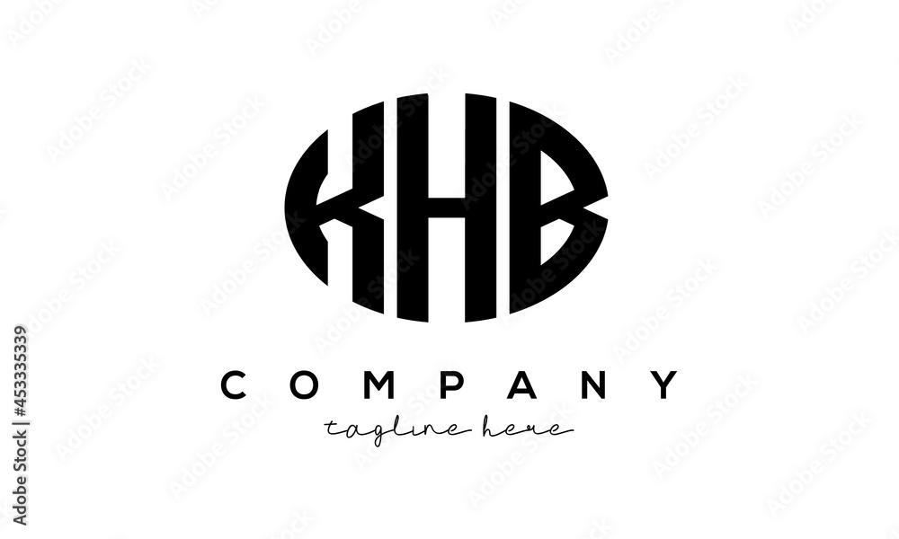 KHB three Letters creative circle logo design KHB three Letters creative circle logo design