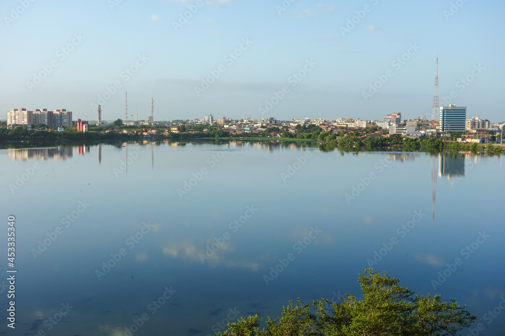 Jansen Lagoon in the city of Sao Luis, Maranhao, Brazil. reflections on water surface Jansen Lagoon in the city of Sao Luis, Maranhao, Brazil. reflections on water surface