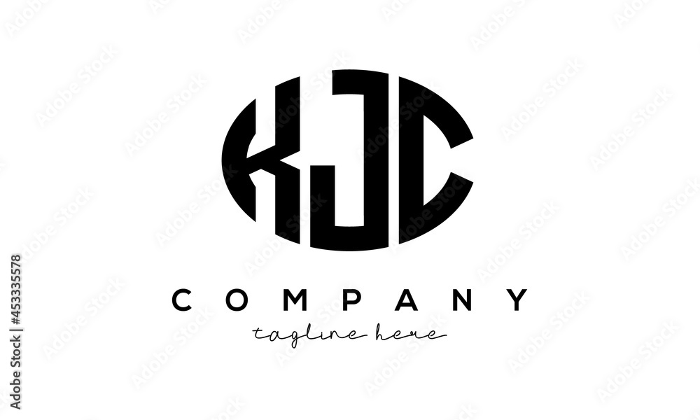 KJC three Letters creative circle logo design