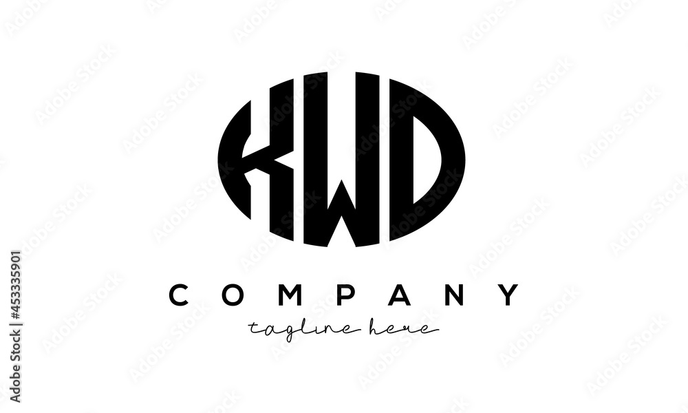 KWD three Letters creative circle logo design