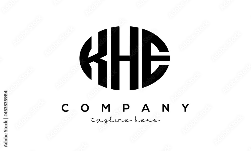 KHE three Letters creative circle logo design