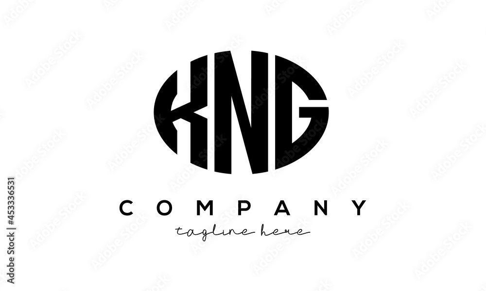 KNG three Letters creative circle logo design KNG three Letters creative circle logo design
