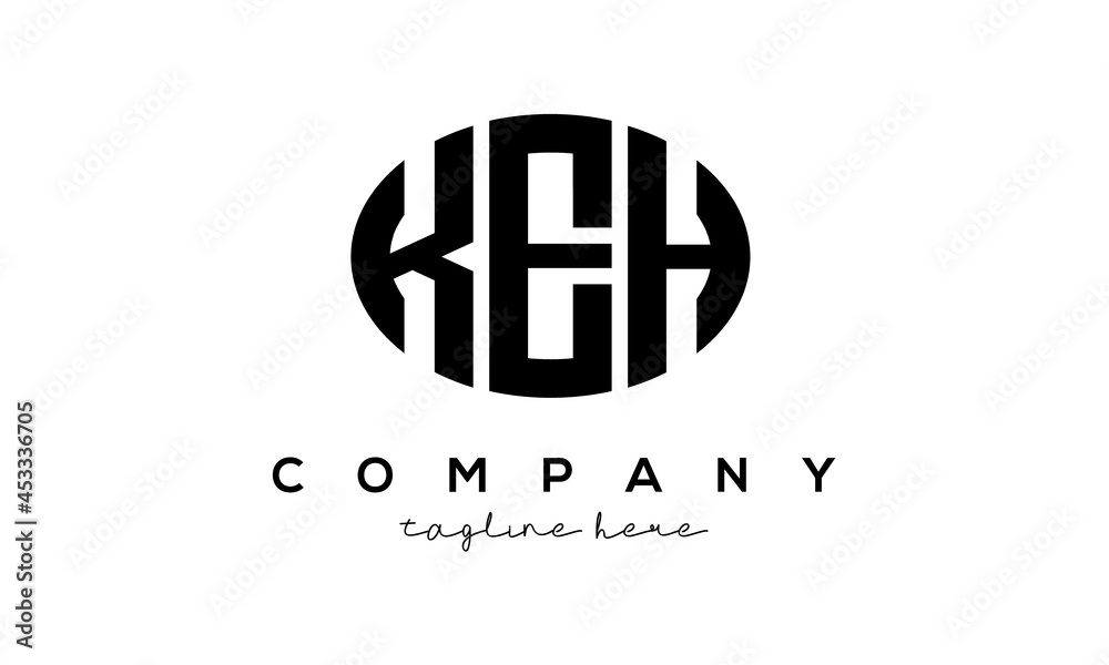 KEH three Letters creative circle logo design KEH three Letters creative circle logo design