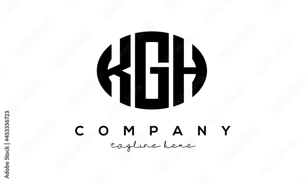 KGH three Letters creative circle logo design