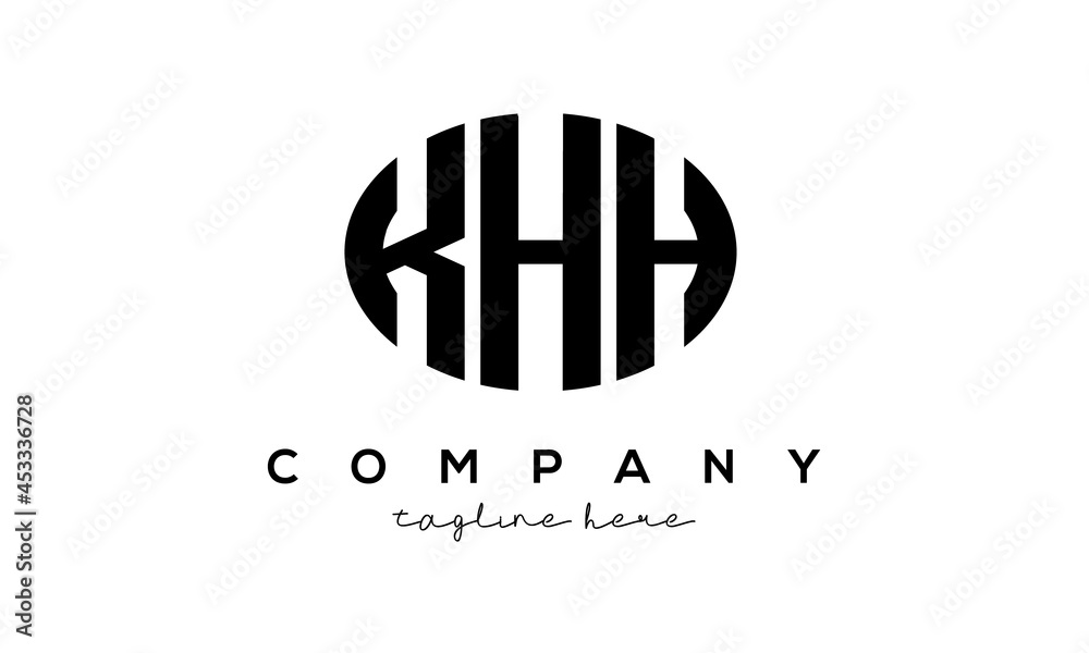 KHH three Letters creative circle logo design KHH three Letters creative circle logo design