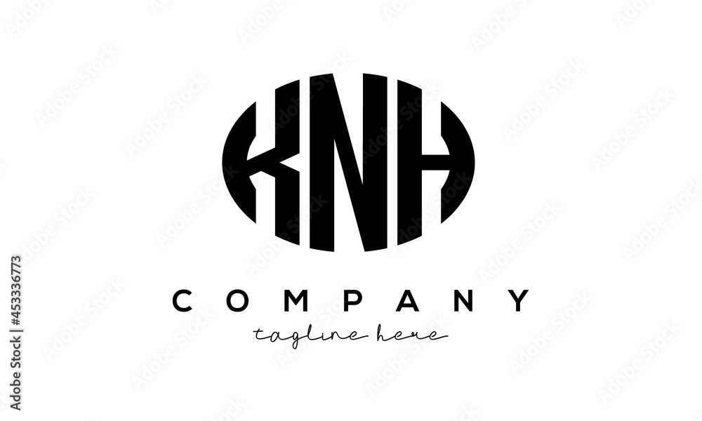 KNH three Letters creative circle logo design