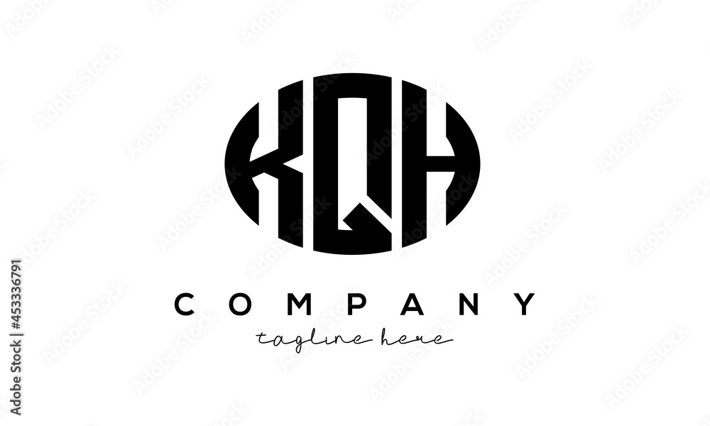 KQH three Letters creative circle logo design KQH three Letters creative circle logo design