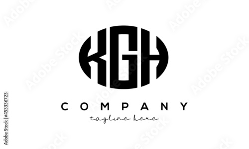 KGH three Letters creative circle logo design