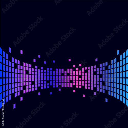 Perspective background made with small squares. Vector background