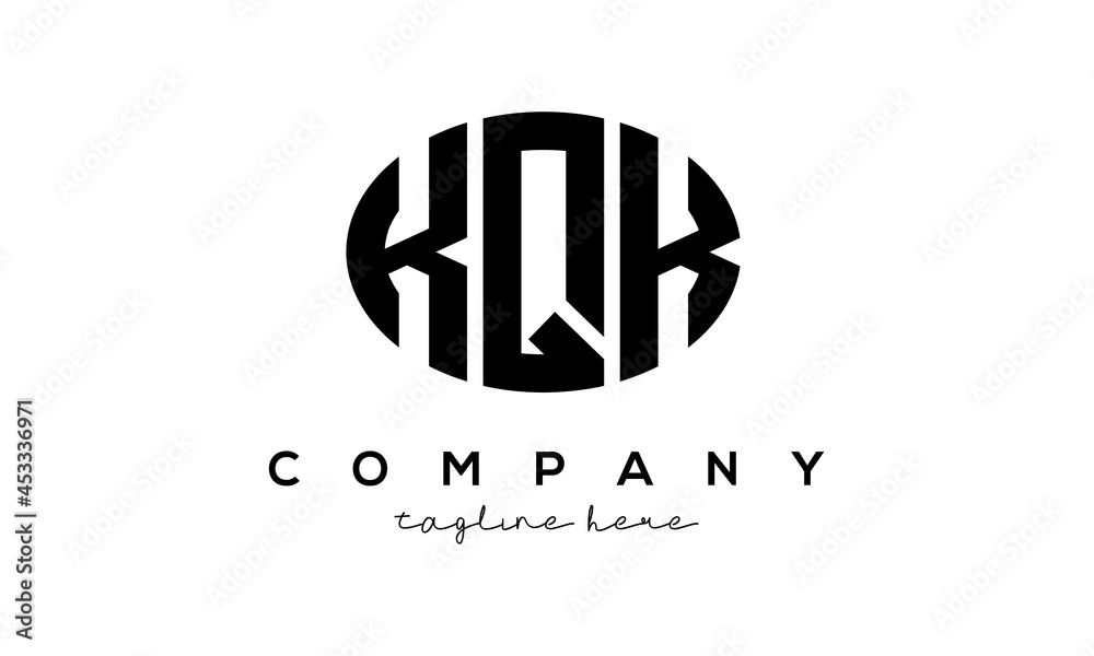 KQK three Letters creative circle logo design KQK three Letters creative circle logo design