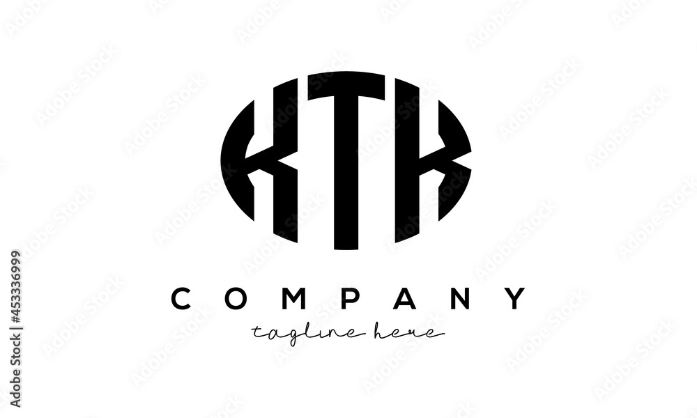 KTK three Letters creative circle logo design KTK three Letters creative circle logo design