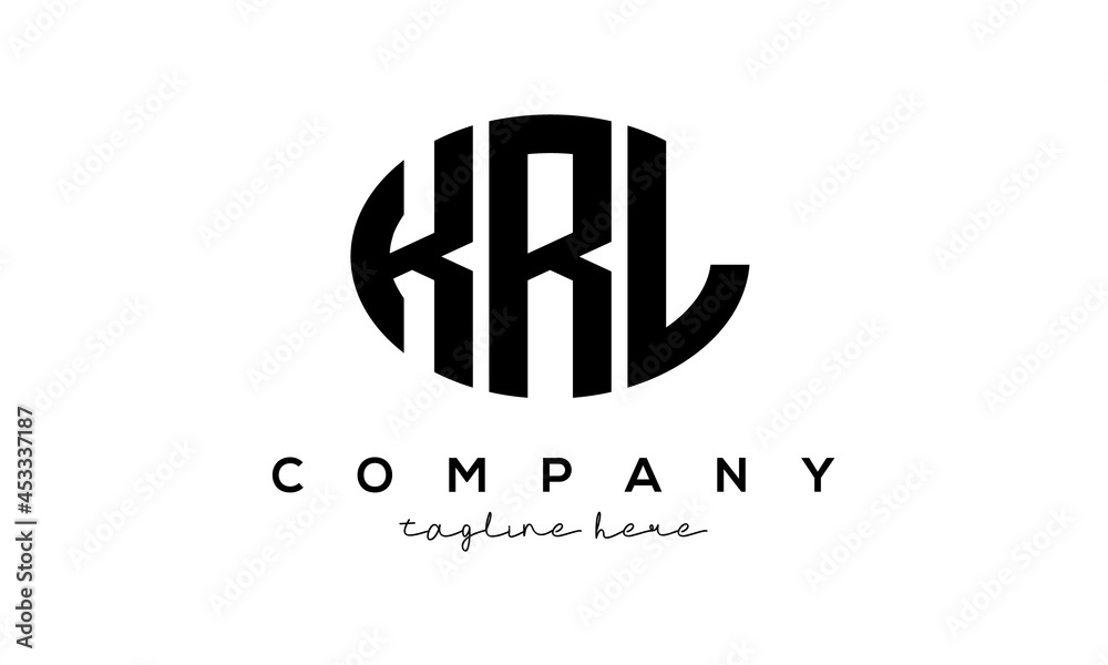 KRL three Letters creative circle logo design