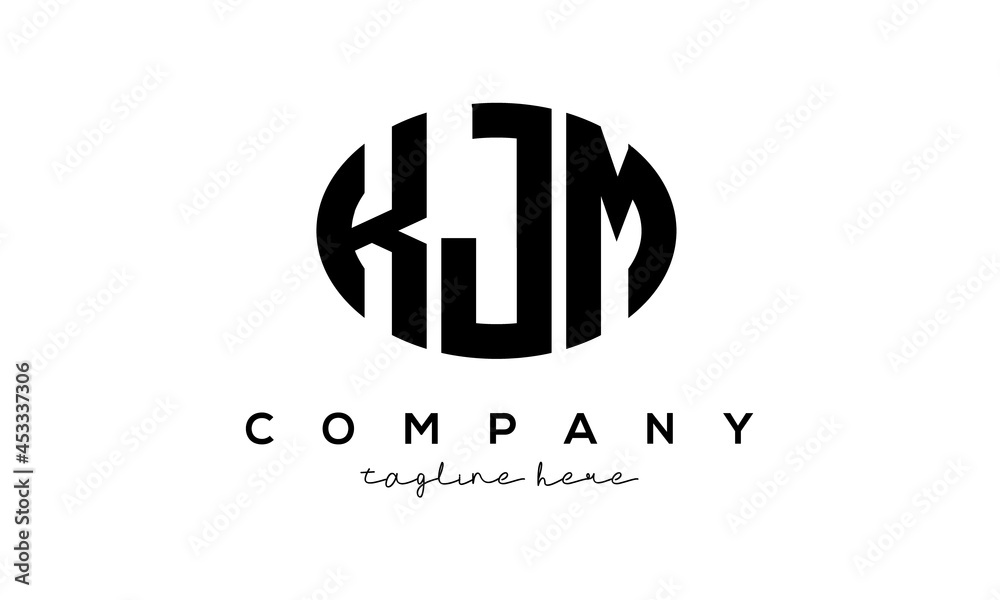 KJM three Letters creative circle logo design