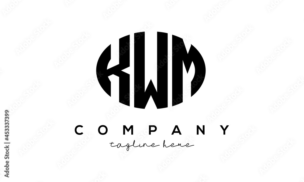 KWM three Letters creative circle logo design KWM three Letters creative circle logo design