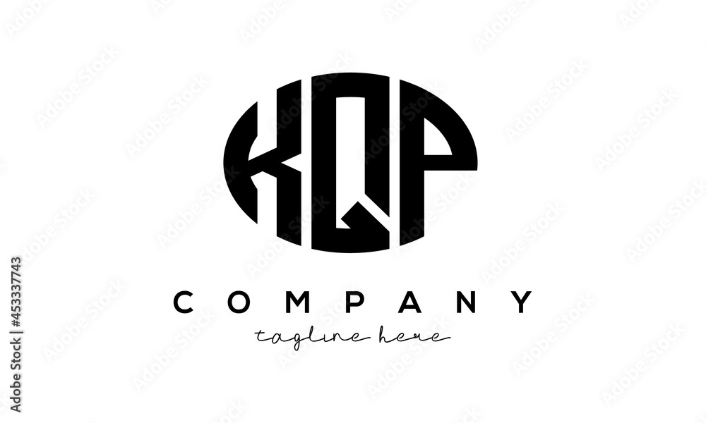 KQP three Letters creative circle logo design