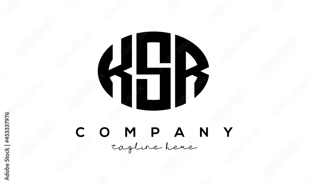 KSR three Letters creative circle logo design KSR three Letters creative circle logo design