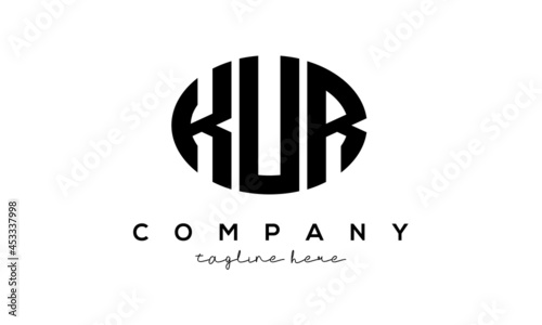KUR three Letters creative circle logo design