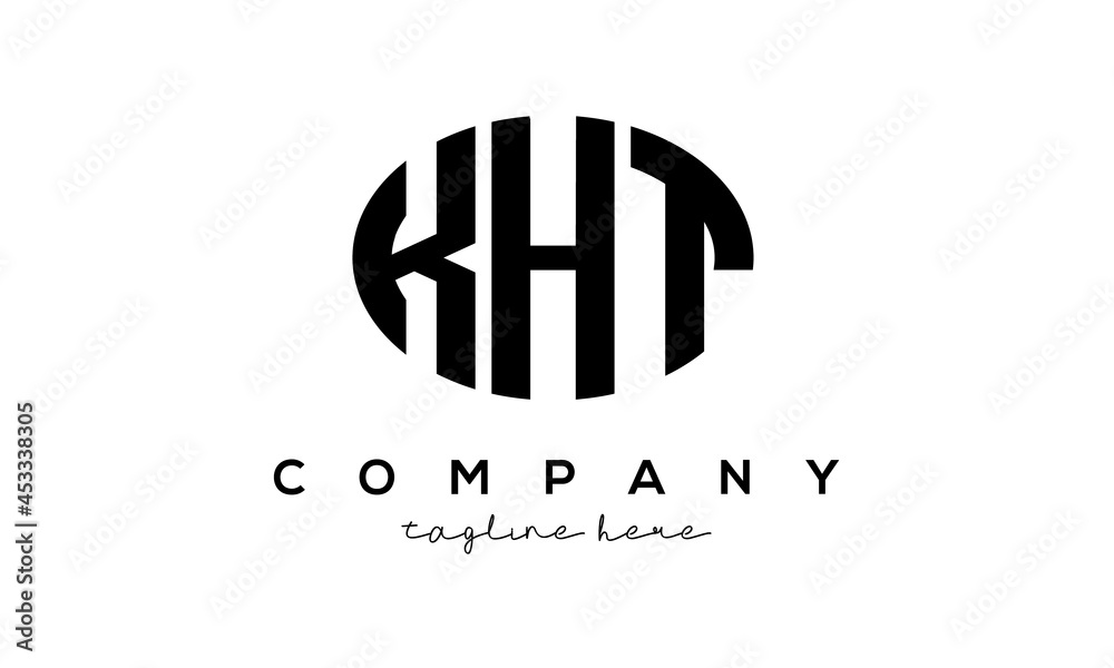 KHT three Letters creative circle logo design KHT three Letters creative circle logo design