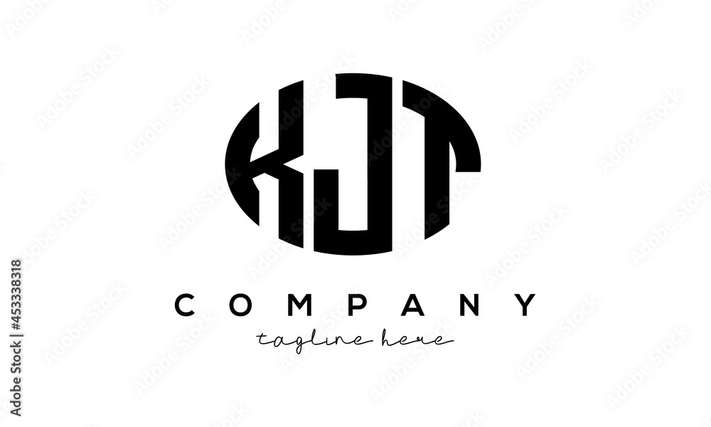 KJT three Letters creative circle logo design