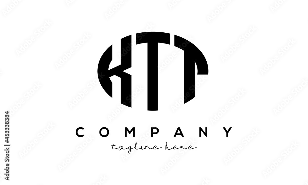 KTT three Letters creative circle logo design