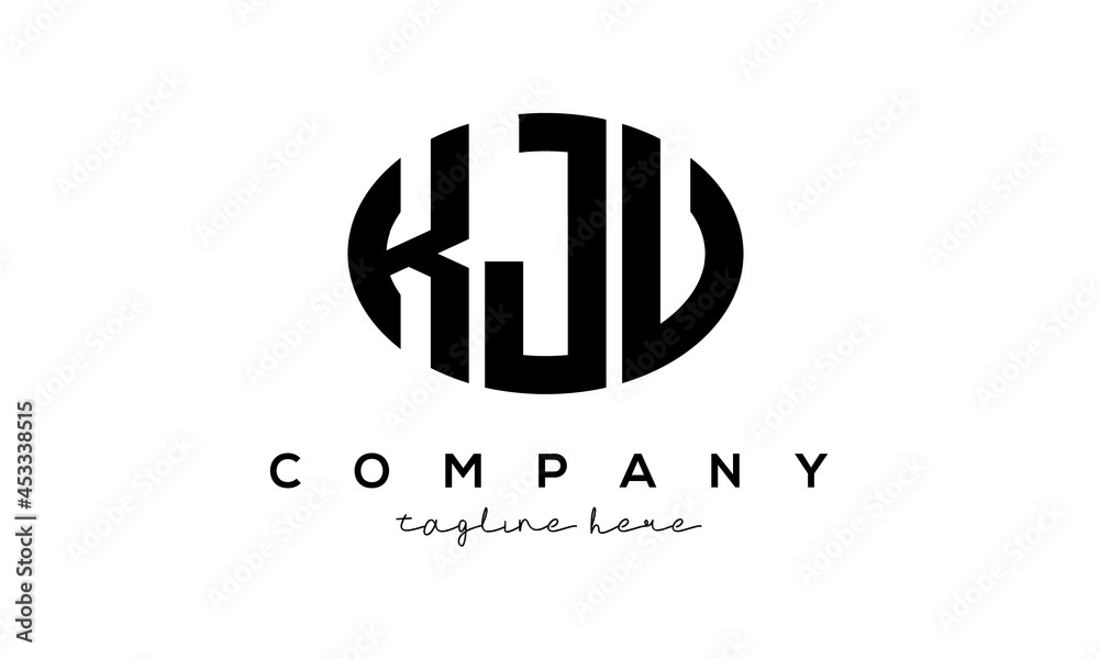 KJU three Letters creative circle logo design KJU three Letters creative circle logo design