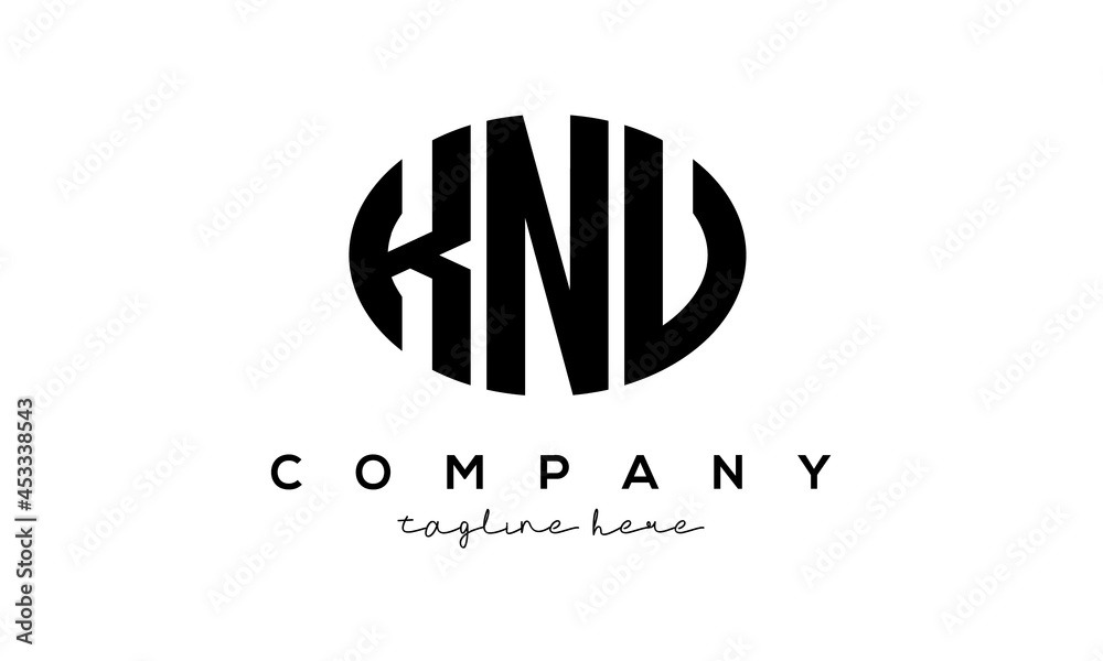 KNU three Letters creative circle logo design KNU three Letters creative circle logo design