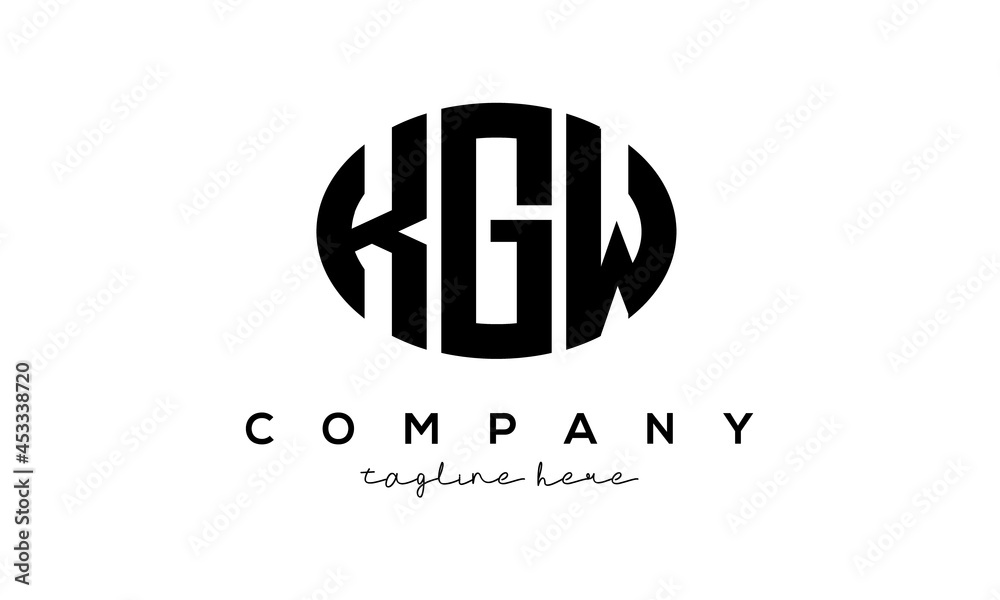 KGW three Letters creative circle logo design
