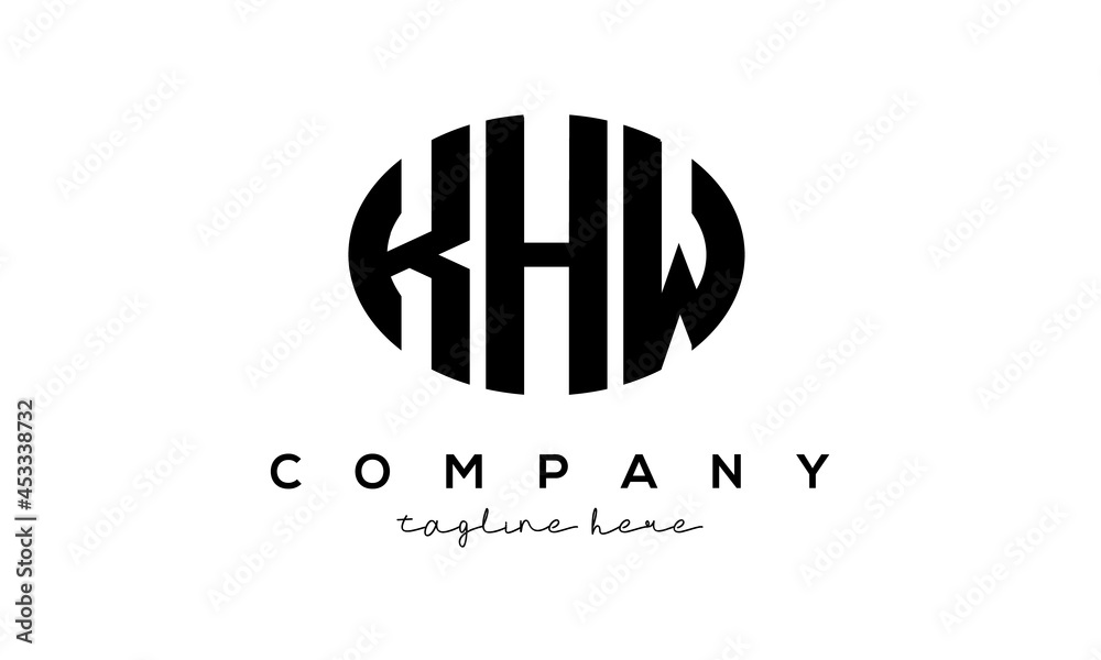 KHW three Letters creative circle logo design KHW three Letters creative circle logo design