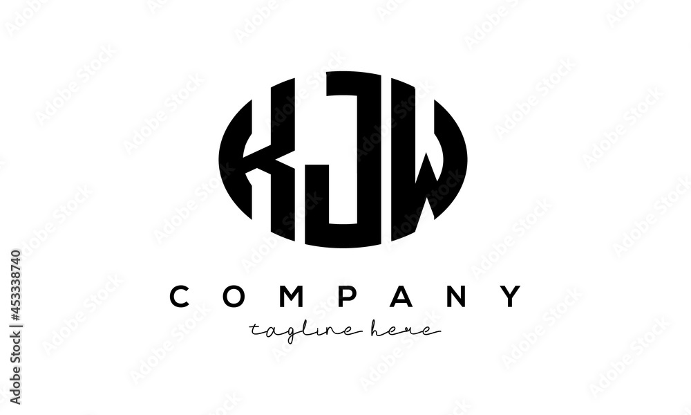 KJW three Letters creative circle logo design KJW three Letters creative circle logo design