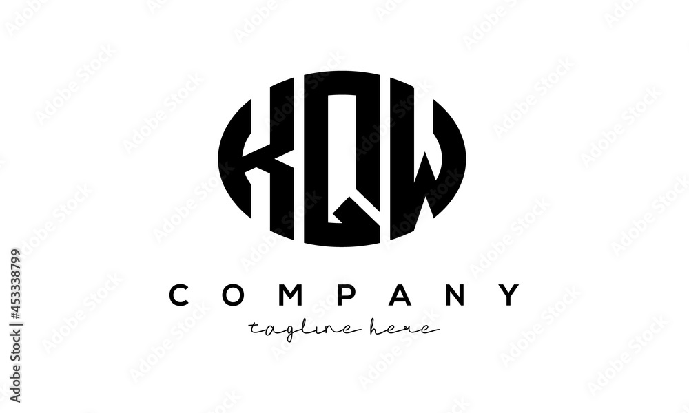 KQW three Letters creative circle logo design