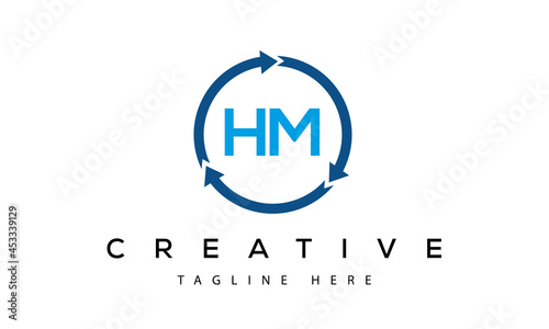 HM creative circle frame Letter logo design vector