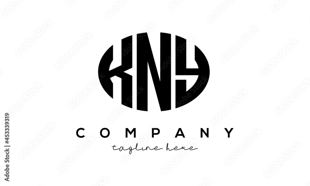 KNY three Letters creative circle logo design KNY three Letters creative circle logo design