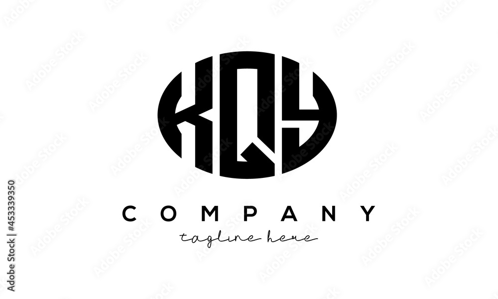 KQY three Letters creative circle logo design KQY three Letters creative circle logo design