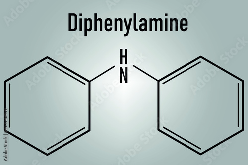 Diphenylamine antioxidant molecule. Used to prevent apple scald. Skeletal formula.