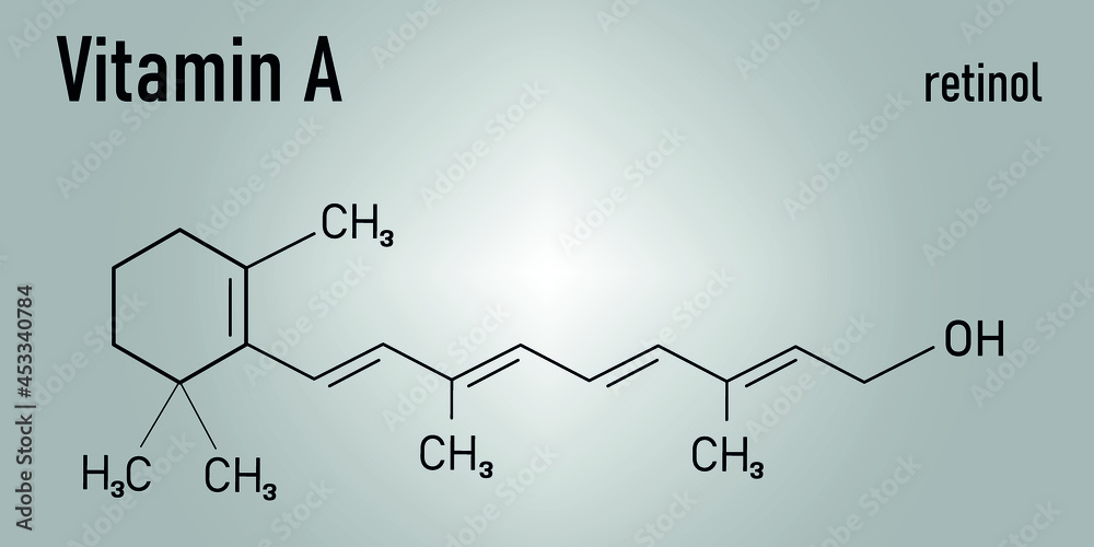 Vitamin A (retinol) molecule. Skeletal formula.	
